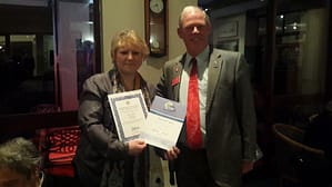 Karen and DGE Cecil Rose with certificates